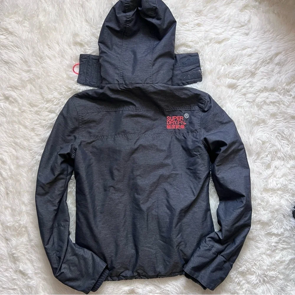 Superdry Japan Grey Winter Fleece Lined Hooded Jacket - Picture 11 of 11